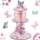  3 Tiers Butterfly Cupcake Stand Butterfly Party Birthday Decorations Spring 