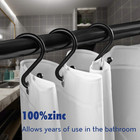 Metal Shower Curtain Hooks   set Of 12 Rings   rust Resistant S Shaped Hooks Hangers
