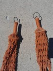 Vintage 1970 s Macrame Plant Hanger Lot Of 2 Rusty Orange 68  Long