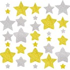  Glitter Foam Stickers Silver Gold Stars Shaped Stickers Christmas Self 