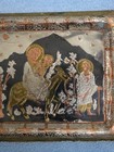 Vtg Flight To Egypt Hand Hammered Copper  Polished Copper Brass Silver Overlay  