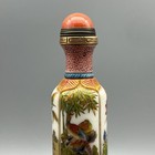 Chinese Old Beijing Glaze Painted Beautiful Flower Bird Bottle Art
