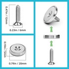 16pack 40lbs Strong Magnets With Holes  Round Cup Magnets With Screws For Wall M