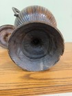 Vtg Pedestal Chalice Distressed Bronze Metal Trophy Urn Vase With Lid 18  X 15 