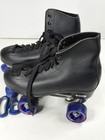2016 Men   s 8 Chicago Rink Roller Skates Black  8601k  Blue Wheels Disco 70s