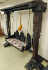 Ships  From Usa  Hand Carved  Solid Wood  Indian Royal Swing   Maharaja Jhoola
