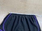 Nike Dri-fit Running Shorts Womens Sz L Black Purple Trim Lined Athletic Gym