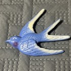 4 Vintage Resin Composite Barn Swallows Blue Birds Wall Plaque  Accents