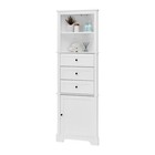 Triangle Tall Bathroom Corner Storage Cabinet With Drawers Door Adjustable Shelf
