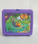 Vintage Winnie The Pooh Disney Purple Plastic Lunch Box With Thermos   Insert