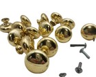 Brass Cabinet Drawer Knob Pulls Lot 14 Round 1 25    Heavy Solid 5 Sample Screws