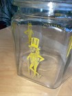 Nice Vintage Antique Glass Yellow Planters Peanut Counter Jar W  Lid Mr  Peanut