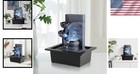 Tabletop Water Fountain  Indoor Waterfall  Led Light  Resin Decor