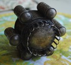 Antique Egyptian Middle Eastern Persian Inkwell Intricate Metalwork