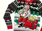 Ugly Christmas Sweater Warm Winter Santa Claus Having A Beer Funny Joke Men s M