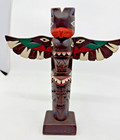Vintage Ketchikan Eagle Bear 80s Totem Pole Hand Carved Wood Made In Alaska