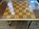 Vintage Chess Table Bronze With Rolling Feet