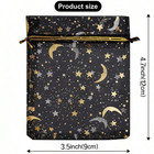 30pcs Moon Star Organza Bags Drawstring Jewelry Candy Gift Pouches 9x12cm Black