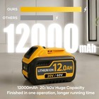 2pack 12 0ah For Dewalt Flexvolt 20v 60v Max Battery And Charger Dcb609 Dcb606-2