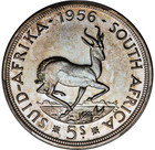 1956 South Africa 5 Shillings Pcgs Pr67 Proof     Gatsby Collection  Km 52