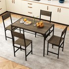 4 Pcs Industrial Dining Chairs  330lbs Capacity Metal Frame Kitchen