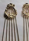 2 Vintage Gold Tone Hair Comb Accessory With Ornate Design Harp 