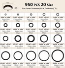 O Ring Kit  950 Pcs Rubber O-ring Assortment Kit   20 3 64    63 64  950pcs