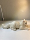 Vintage White Cat Kitty Ceramic Kitschy 10 Inches