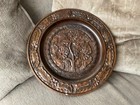 Vintage Carved Wooden Charger 35cm Diameter