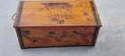 1950 s Pirate -themed Boy s Wooden Pine Toy Chest Box Sailing Ship Schooner Cass