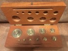Vintage Troemner Brass Calibration Weight Set Wooden Case Large Philadelphia