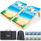 Cornhole Board Set  2ft X 1ft Regulation Size Solid Wood Cornhole Set With 8