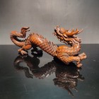 6 3  Wooden Carved Ornament Chinese Dragon Statue Woodwork Loong Sculpture Decor