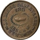 1863 Civil War Token - J j  Diehl Undertaker essex St  New York