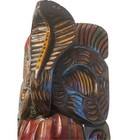 Vintage Hand Carved Wood Wall Hanging Mask Cobra On Top Wooden Sculpture Art 15 