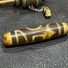 Yellow Striped Ancient Tibetan Dzi Beads Old Agate Amulet Pendant 53  12mm  2093