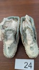 Vintage Edwardian Leather Embroidered White Blue Baby Shoes Shoe Lot   24