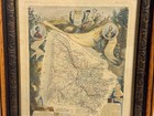 Antique Hand Colored French Levasseur Map Of  d  partement Du Loiret  Framed 1852