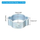 50 Pack 13-15mm Double Ear Hose Clamp Galvanized Steel O Clip Crimp Silver