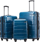 Luggage Expandable 3 Piece Sets Pc abs Spinner Suitcase 20 Inch 24 Inch 28 In   