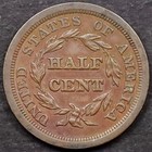 1851 Braided Hair Half Cent - Au