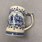 Bundle Of 2 Delft Blue Hand Painted Beer Mugs Holland Heineken Stein Artwork