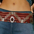  98 Free People Bonita Leather Wrap Belt In Artemis With Leather Fringe Size All