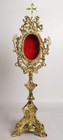 Vintage Style Brass Ornate Reliquary With Cherub Angel Ornate Border 21 Inch