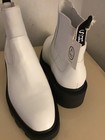 Ash Women New White Leather Mastro Chelsea Boots Us 10 Euro 41