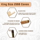Pre Rolled Cones King Size 200 Pack Bamboo Natural Rolling Paper W tips- Kashmir
