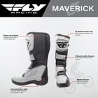 Fly Racing Maverik Lt Motocross Boots Adult Size  9  grey black  Maverick