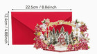 Popup Card-sparkling Pop-up Christmas Greeting Card - Floral Design
