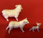 Miniature Doll House Bone China Ram Sheep Figurines 1960 s Japan Set Of 3