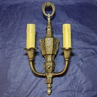 Six Quality Antique Brass Arts And Crafts Sconces Detailed Lot Rare Kb18